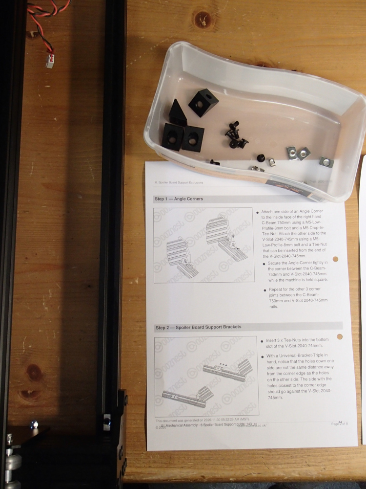 Mechanical assembly: 6. Spoiler Board Support Extrusions