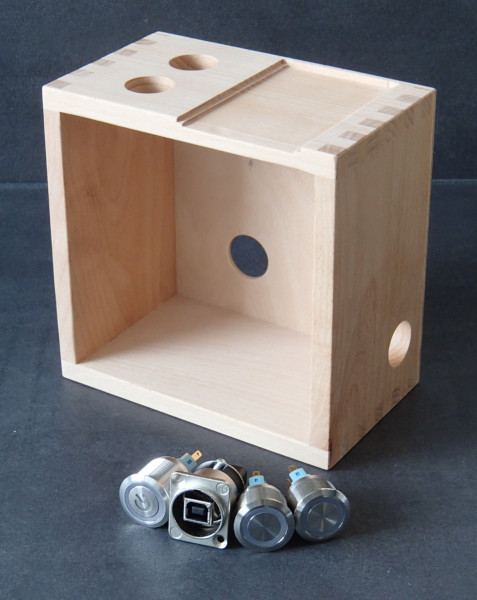 Bare housing with connector and buttons